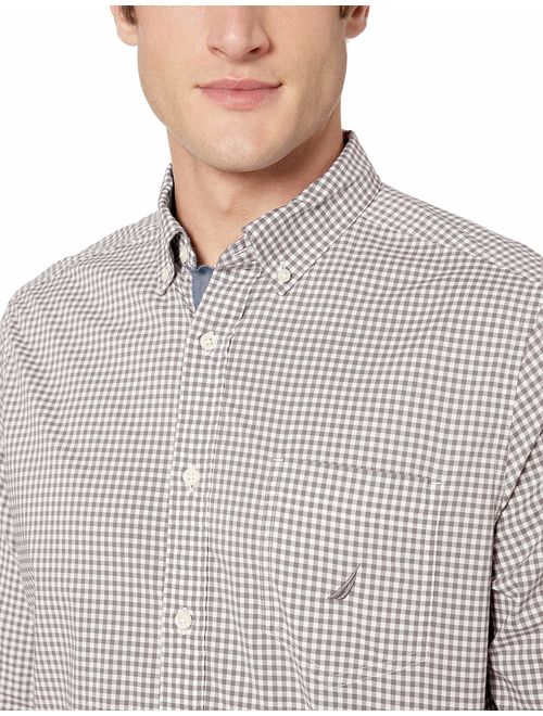 Nautica Men's Long Sleeve Gingham Stretch Cotton Button Down Shirt
