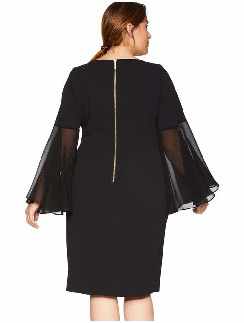 Calvin Klein Women's Plus-Size Jersey Tiered Sleeved Sheath Dress