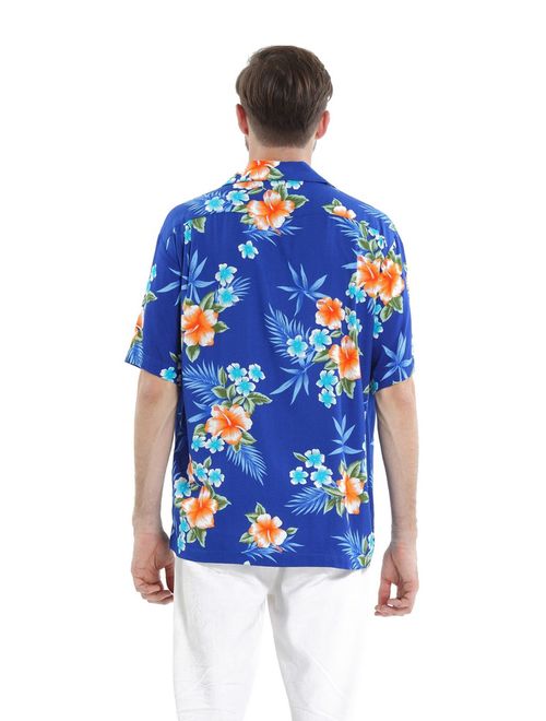 Hawaii Hangover Men's Hawaiian Shirt Aloha Shirt Hibiscus Blue