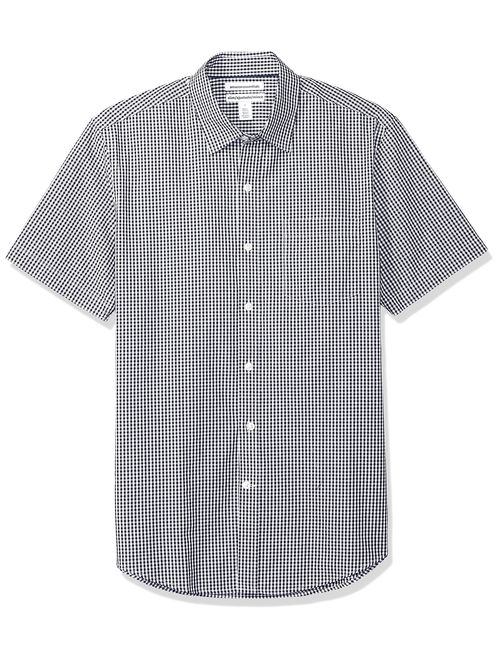 Essentials Mens Big /& Tall Short-Sleeve Plaid Casual Poplin Shirt Fit by DXL