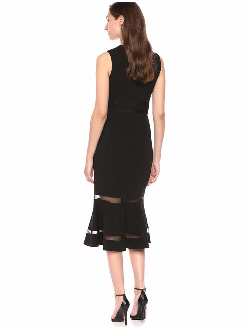 Calvin Klein Women's Sleeveless Midi Dress with Illusion Insets