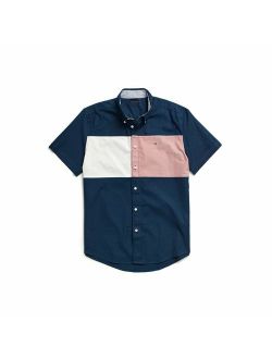 Men's Adaptive Magnetic Short Sleeve Button Shirt Custom Fit, Multi 1, XL