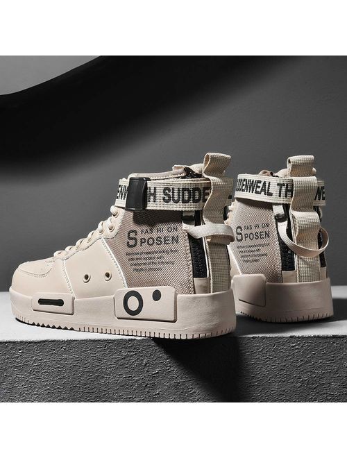 Ahico Mens Fashion Sneakers High Top Walking Shoes Sport Athletic Casual Shoe Vogue Stylish Men