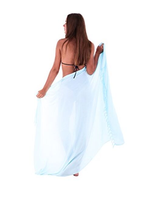 SHU-SHI Womens Beach Cover Up Sarong Swimsuit Cover-Up Many Solids Colors