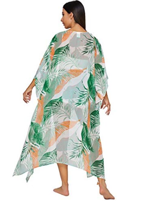 SweatyRocks Women's Flowy Kimono Cardigan Open Front Maxi Dress