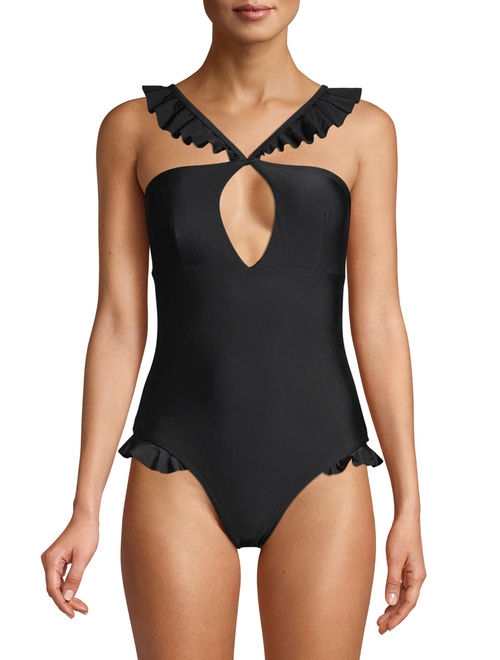 XOXO Womens Peek-a-Boo One-Piece Swimsuit