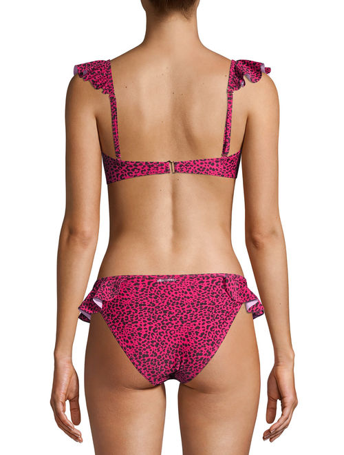 JUICY COUTURE LADIES 2 PC BANDEAU SWIMSUIT WITH CAP SLEEVE AND SCOOP BOTTOM