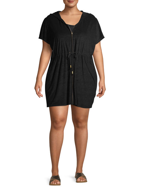 Time and Tru Women's Plus Size Terry Cloth Swim Coverup