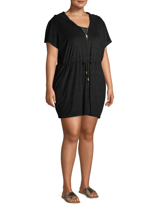 Time and Tru Women's Plus Size Terry Cloth Swim Coverup