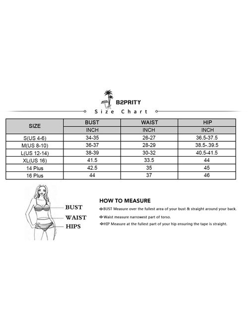 B2prity Women's Plus Size Bathing Suits Two Piece Swimsuit Ruffle Flounce Tankini Swimsuits for Women