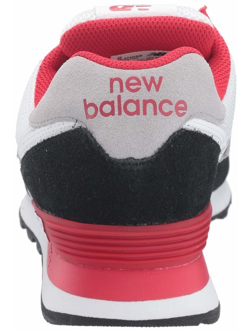 New Balance Men's 574v2 Sneaker, Black/Team Red, 5 2E US