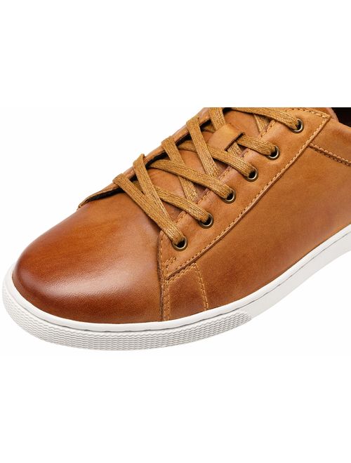 JOUSEN Men's Fashion Sneakers Leather Casual Shoes Business Casual Sneaker