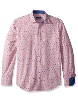 Men's Shaped Fit Long Sleeve Point Collar Button Down Shirt