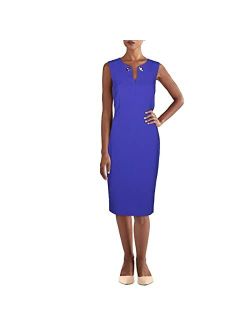 Women's Sleeveless Sheath with Gold Chain Neckline