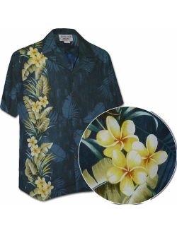 Pacific Legend Tropical Plumeria Single Panel Men's Hawaiian Shirts