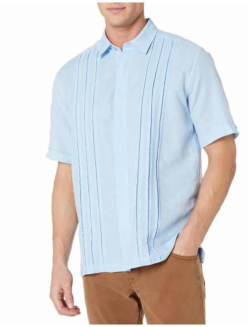 Cubavera Men's Short Sleeve Multiple Tuck Shirt