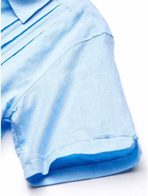 Cubavera Men's Short Sleeve Multiple Tuck Shirt