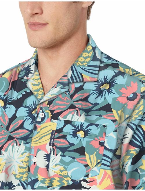 ORIGINAL PENGUIN Men's Short Sleeve Camp Collar Button Down Shirt