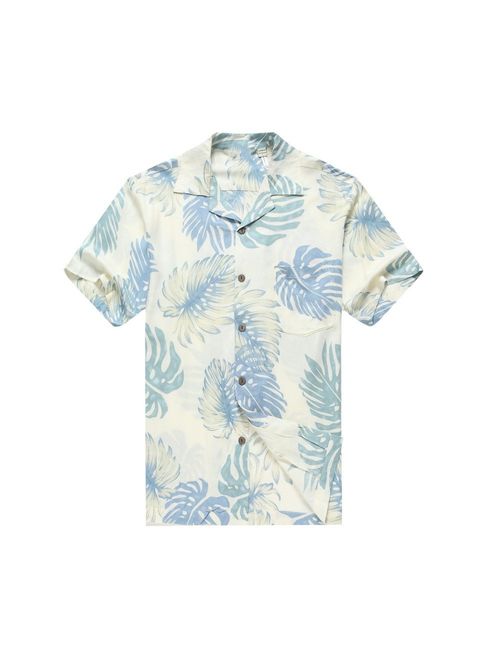 Hawaii Hangover Men's Hawaiian Shirt Aloha Shirt Palm Leaves in White