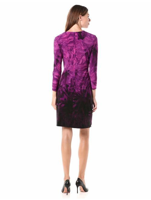 Calvin Klein Women's Three-Quarter-Sleeve Mock-wrap Dress