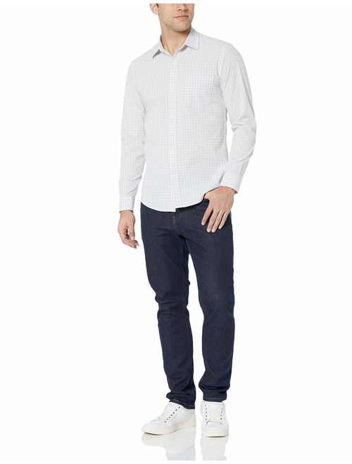 Essentials Mens Regular-Fit Short-Sleeve Check Shirt