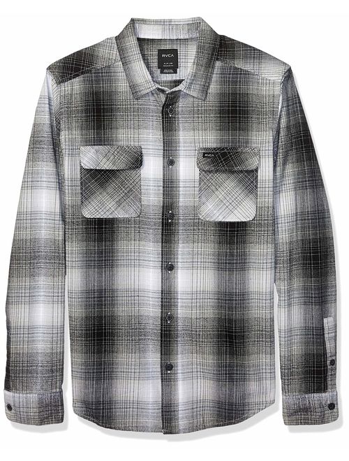RVCA Men's Muir Flannel Long Sleeve Woven Button Front Shirt