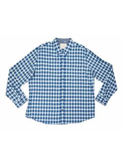 Weatherproof Mens Shirts Button-Front Plaid-Print Twill Blue 3XL