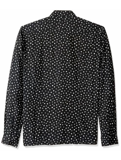 The Kooples Men's Men's Small Dot Print Shirt with Classic Collar
