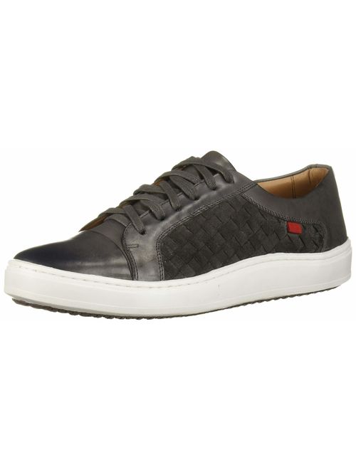 MARC JOSEPH NEW YORK Men's Leather Made in Brazil Luxury Lace-up Weave Detail Fashion Sneaker