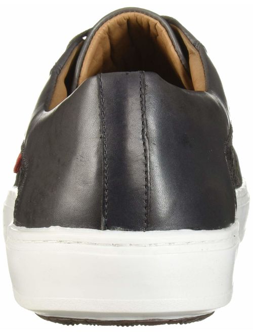 MARC JOSEPH NEW YORK Men's Leather Made in Brazil Luxury Lace-up Weave Detail Fashion Sneaker
