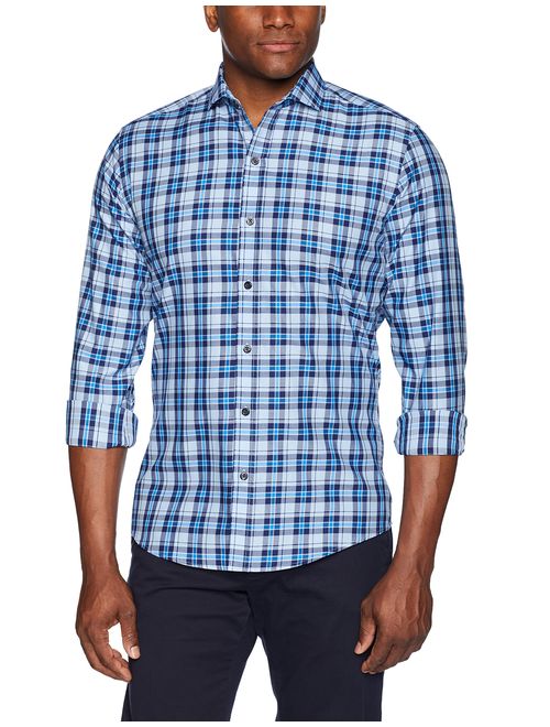 Amazon Brand - BUTTONED DOWN Men's Slim Fit Cutaway-Collar Supima Cotton Dress Casual Shirt