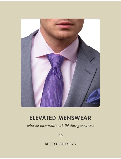 Amazon Brand - BUTTONED DOWN Men's Slim Fit Cutaway-Collar Supima Cotton Dress Casual Shirt