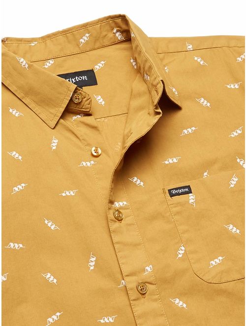 Brixton Men's Charter Print Standard Fit Short Sleeve Woven Shirt