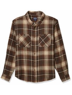 Smith's Workwear Men's Plaid Long Sleeve Button Front Shirt