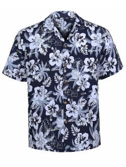 Hawaiian Shirts for Men Short Sleeve Regular Fit Mens Floral Shirts