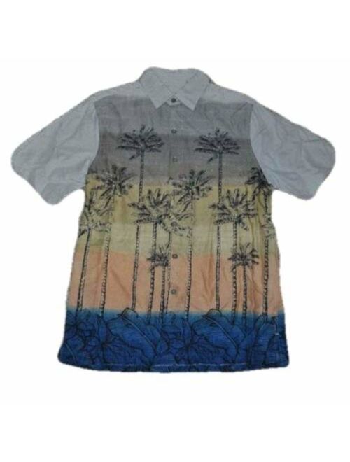 Batik Bay Men's Tropical Button Down Short Sleeve Rayon Shirt-Size S