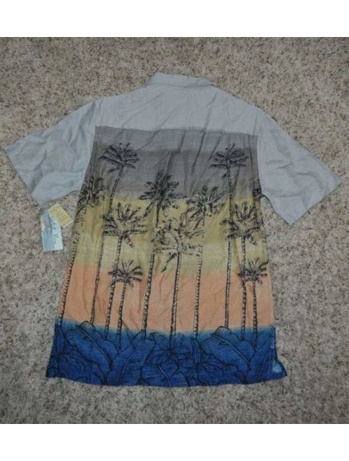 Batik Bay Men's Tropical Button Down Short Sleeve Rayon Shirt-Size S