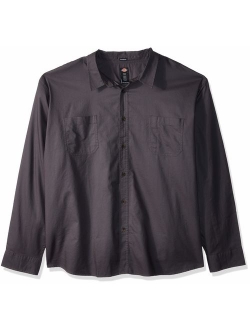 Men's Long Sleeve Relaxed Fit Solid Shirt Big and Tall
