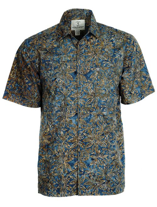 Artisan Outfitters Mens Wind Dancer Batik Cotton Shirt (4XB, Deep Sea Turquoise) A0214-50-4XB