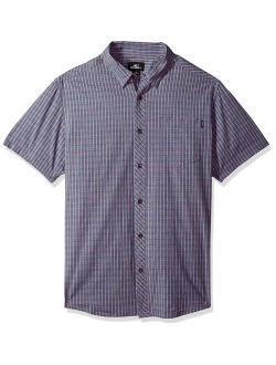 Men's Casual Modern Fit Short Sleeve Woven Button Down Shirt