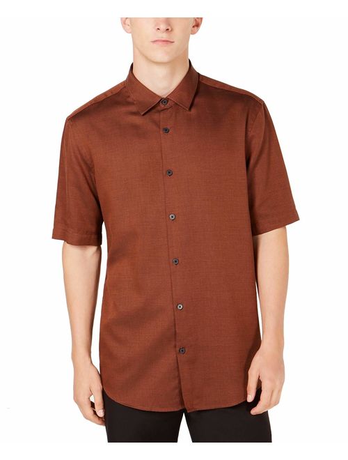 Alfani Men's Vesper Twill Shirt, Rich Cognac, Small