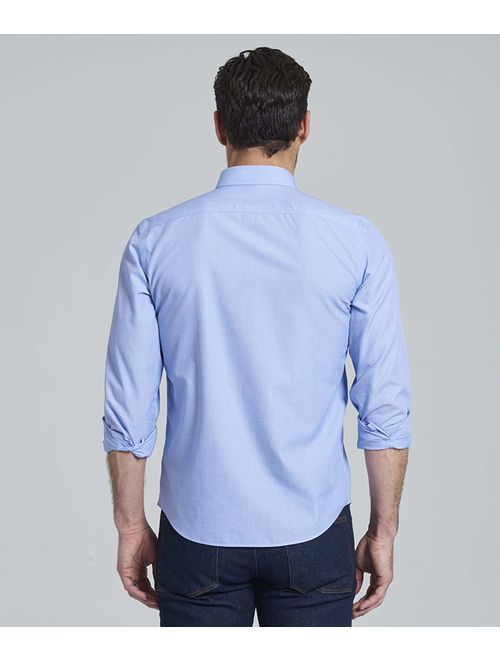UNTUCKit Hillside - Untucked Shirt for Men, Solid Blue, 100% Cotton