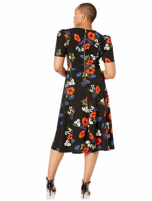 Calvin Klein Women's Plus Size Short Sleeve A-line Midi Dress