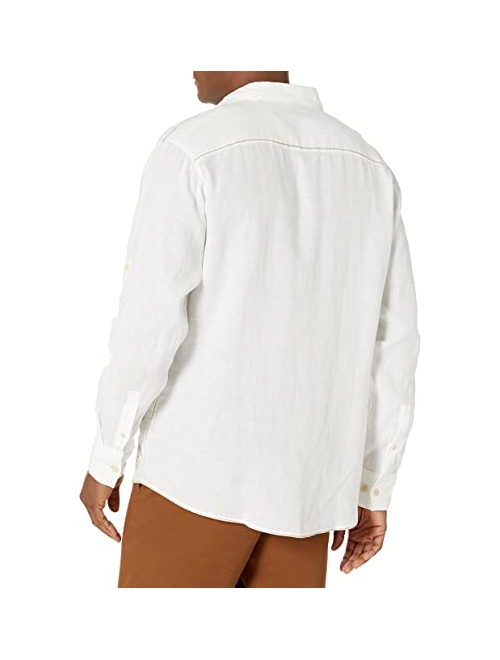 Margaritaville Men's Long Sleeve Garment Dyed Linen Shirt