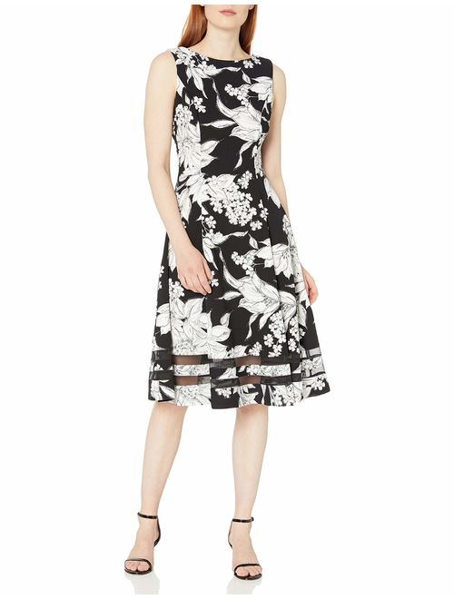 Calvin Klein Women's Sleeveless Midi Dress with Illusion Hem Detail