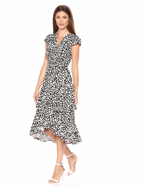 Calvin Klein Women's Long Sleeve Tiered Wrap Dress