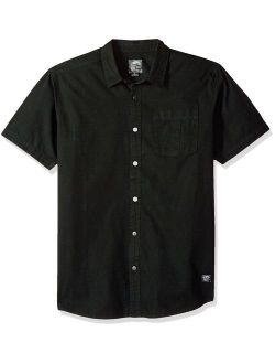 Men's Casual Modern Fit Short Sleeve Woven Button Down Shirt