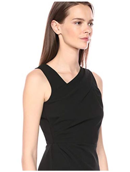 Calvin Klein Women's Sleeveless Sheath with Asymmetric Neckline Dress