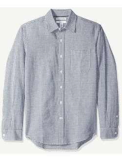 Men's Slim-Fit Long-Sleeve Linen Cotton Shirt