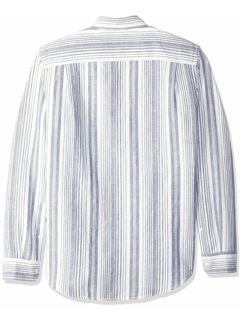 Amazon Essentials Men's Slim-Fit Long-Sleeve Linen Cotton Shirt